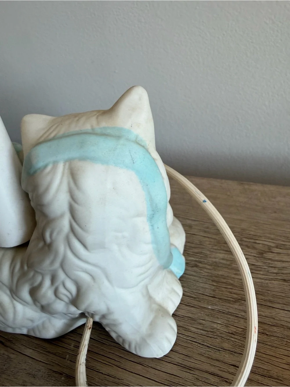 White Kittens With Blue Ribbon Lamp Night Light Cat Lady Cute 90’s WORKS